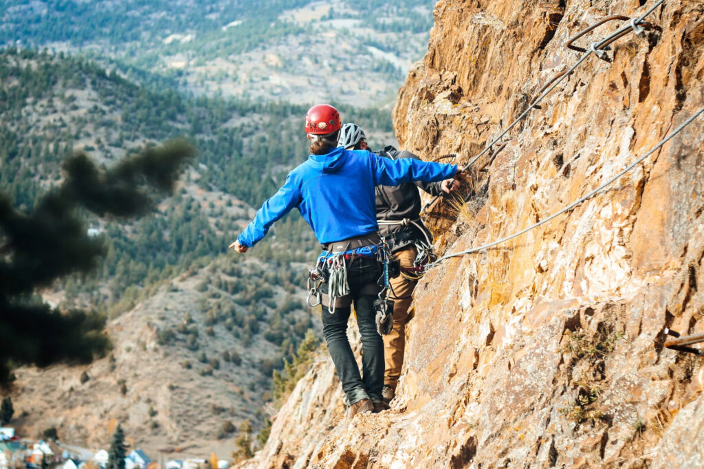 Group on a Via Ferrata course.